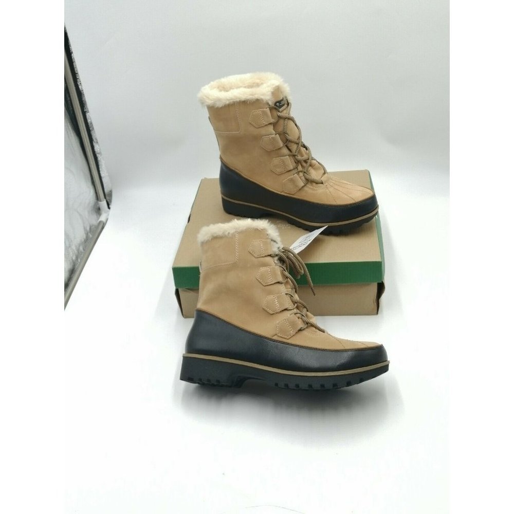 JBU Brunswick Snow Boots Tan Faux Fur Memory Foam Womens 9M New